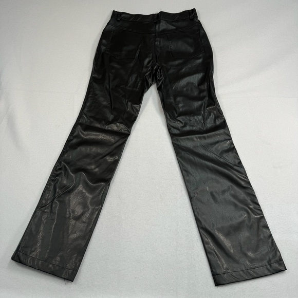 Highway Bootcut Faux Leather Pants Womens Juniors Size 9 Black High Rise - Picture 4 of 11